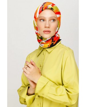Batik Desen Pilise Eşarp - Turuncu