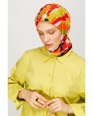 Batik Desen Pilise Eşarp - Turuncu