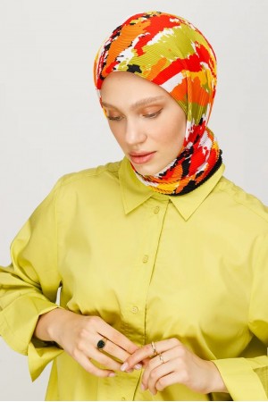 Batik Pattern Pleated Scarf 