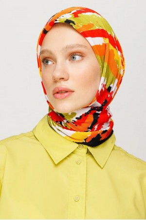 Batik Pattern Pleated Scarf 