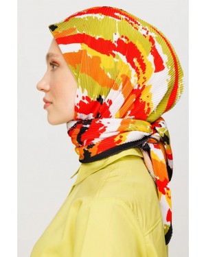 Batik Desen Pilise Eşarp - Turuncu
