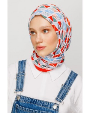 Prizma Desen Pilise Eşarp - Turuncu