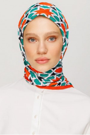 Shira Pattern Pleated Scarf 
