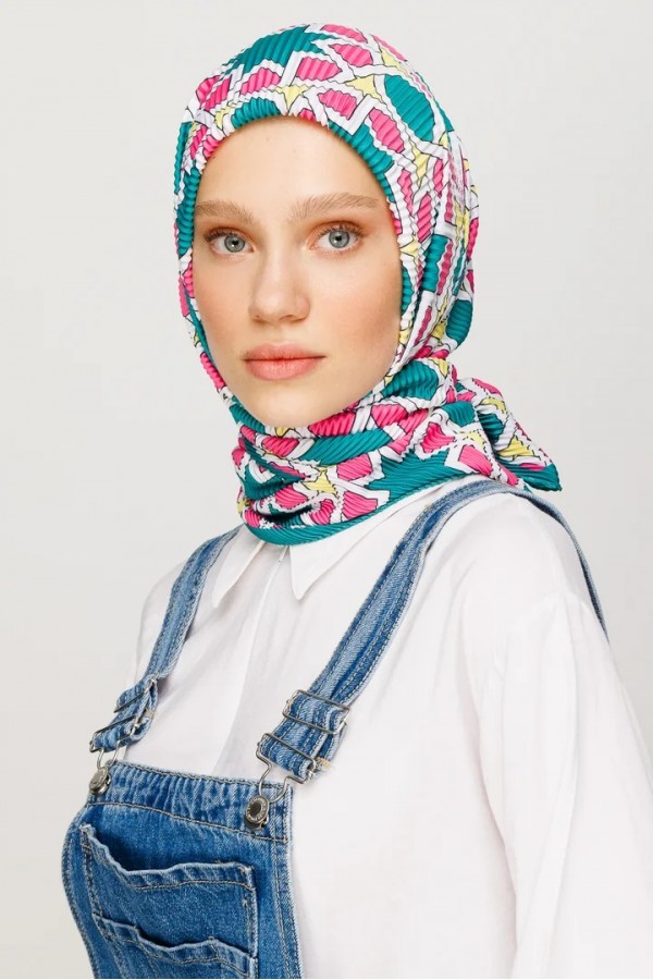 Şira Desen Pilise Eşarp - Pembe