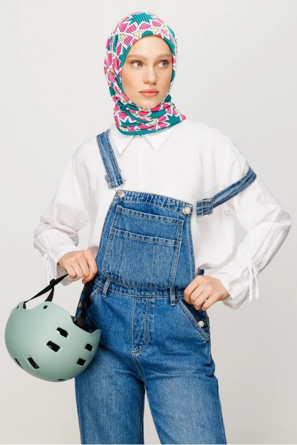 Şira Desen Pilise Eşarp - Pembe