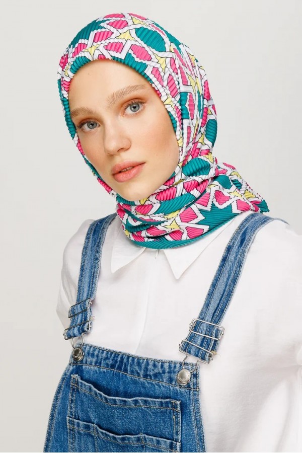 Şira Desen Pilise Eşarp - Pembe