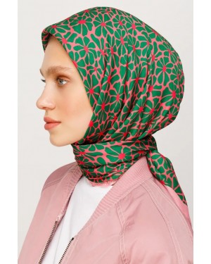 Clover Desen Dijital Soft Eşarp - Pudra