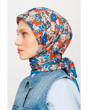 Daisy Desen Dijital Soft Eşarp - Turuncu