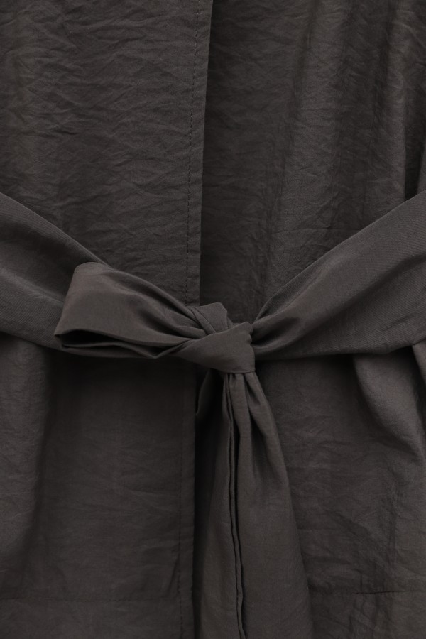 One-Button Belted Skirt Two-Piece Set -Brown