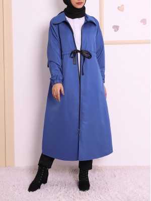 Dik Yaka Tünel Bağcıklı Trenc -Saks