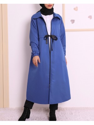 Dik Yaka Tünel Bağcıklı Trenc -Saks