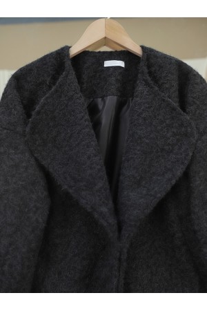 Şal Yaka Astarlı Cepli Buklet Ceket -Siyah