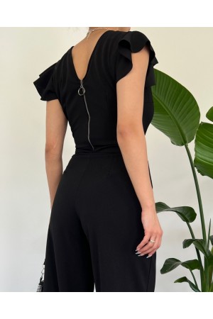 جمبسوت مزين بسحاب -أسود