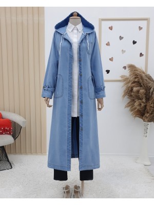 Katlama Cep Kot Kap -Mavi