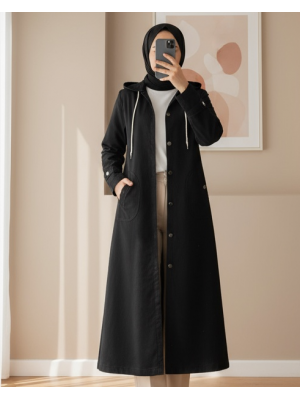 Katlama Cep Kot Kap -Siyah