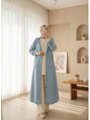 Katlama Cep Kot Kap   -Açık Mavi