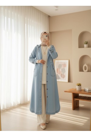 Katlama Cep Kot Kap   -Açık Mavi