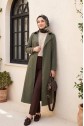 Double Buttoned Belted Trench Coat -Khaki