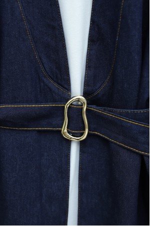 Beli Kemerli Pantolonlu Kot Kimono Takım -K.Laci