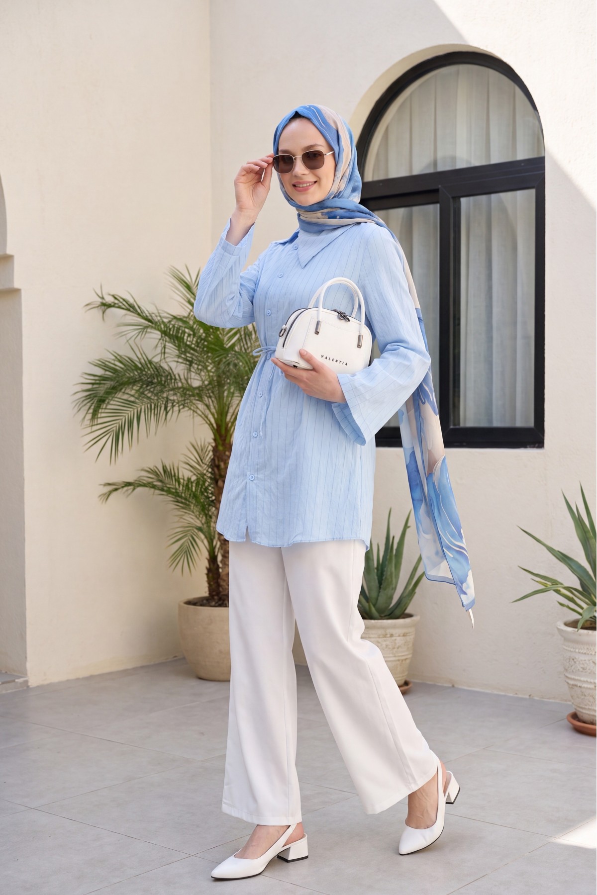 Elasticated Waist, Drawstring, Pockets, Wide Leg Summer Linen Trousers -White