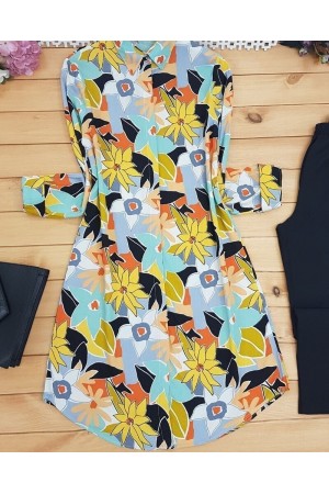 Çiçek Desen Tunik -Sarı