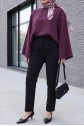 Zra Pleated Carrot Trousers -Black