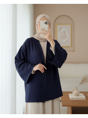 Önü Bağcıklı Poplin Kimono -Laci