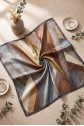 Asimetrik Desenli Rayon Eşarp -Zümrüt yeşili
