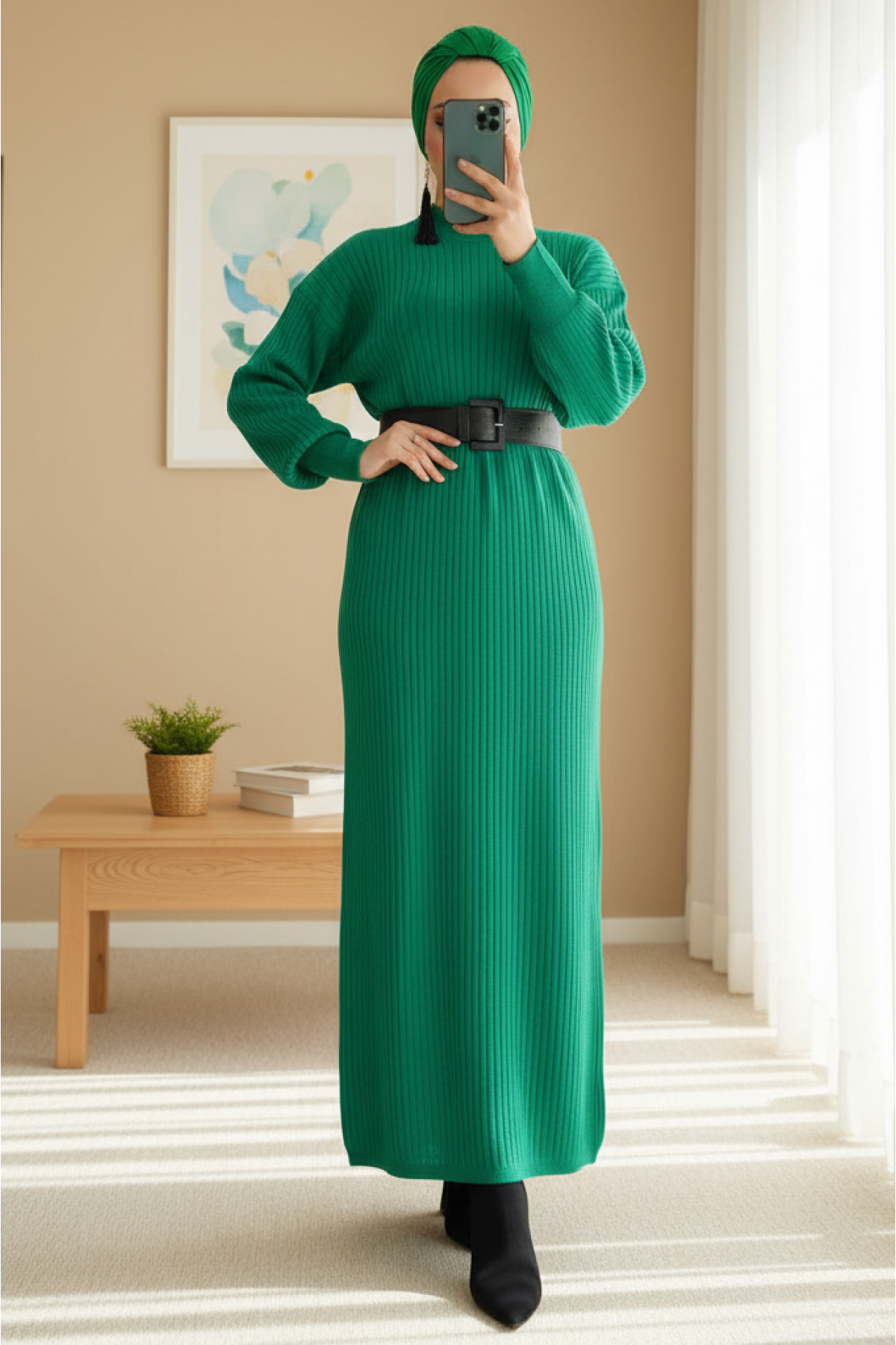 15900 Full-Length Hijab Knitwear Dress 