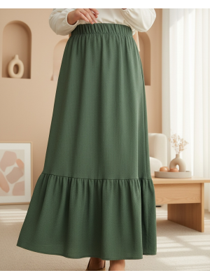 1886 Uzun Örme Etek - Zümrüt Yeşili