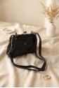 Vintage Design Functional Multi-Compartment Shoulder Bag -Black