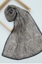 Geleneksel Floral Desenli Coton Şal -Bej
