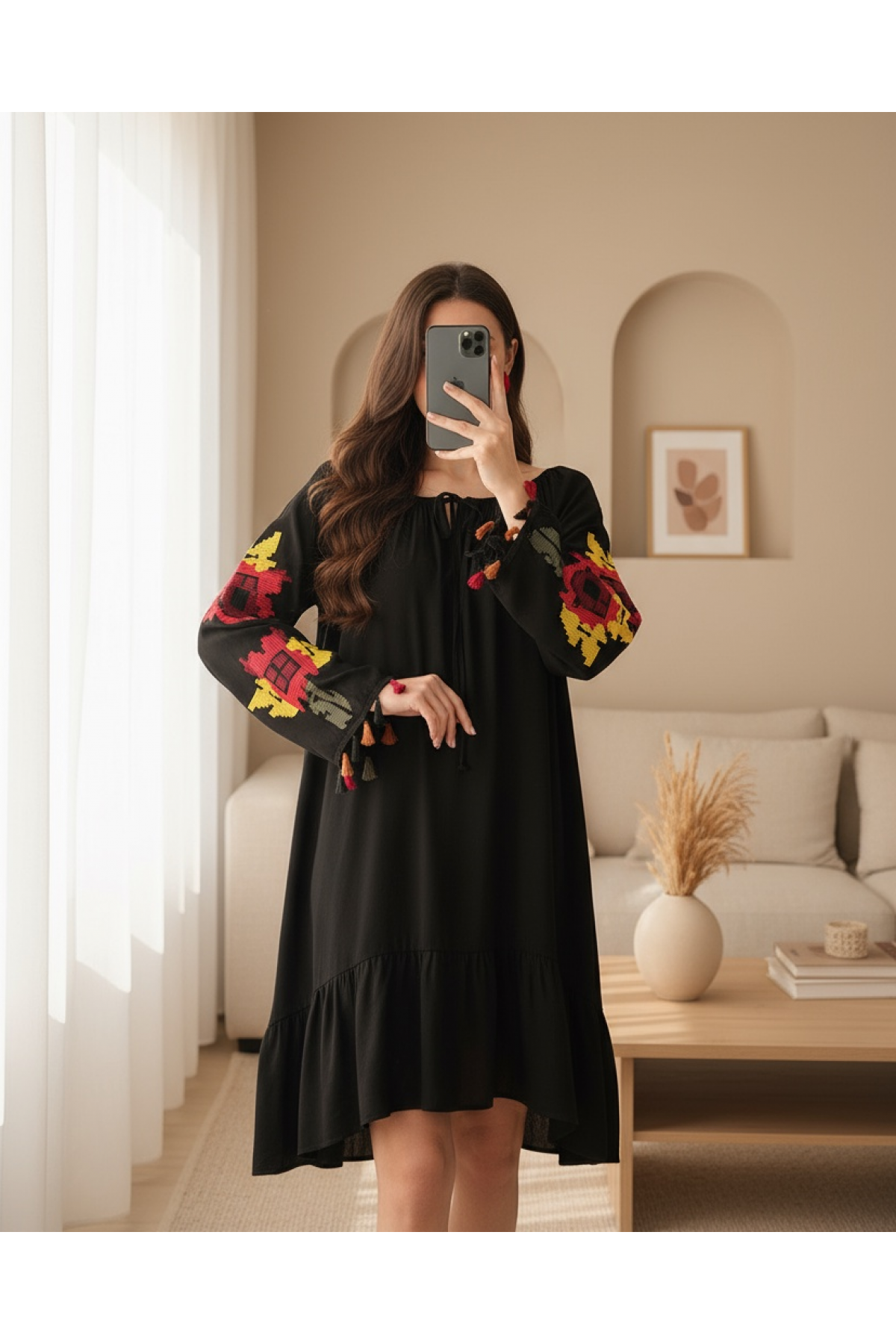 Embroidered Midi Dress 2531 