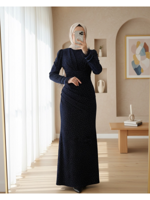 Kolu Tüylü Önü Çift Kuyruklu Abiye  -K.Laci