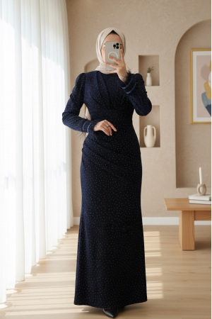 Kolu Tüylü Önü Çift Kuyruklu Abiye  -K.Laci