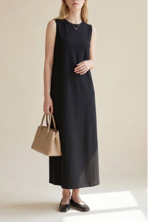 Sıfır Kol Uzun Süprem İçlik -Siyah