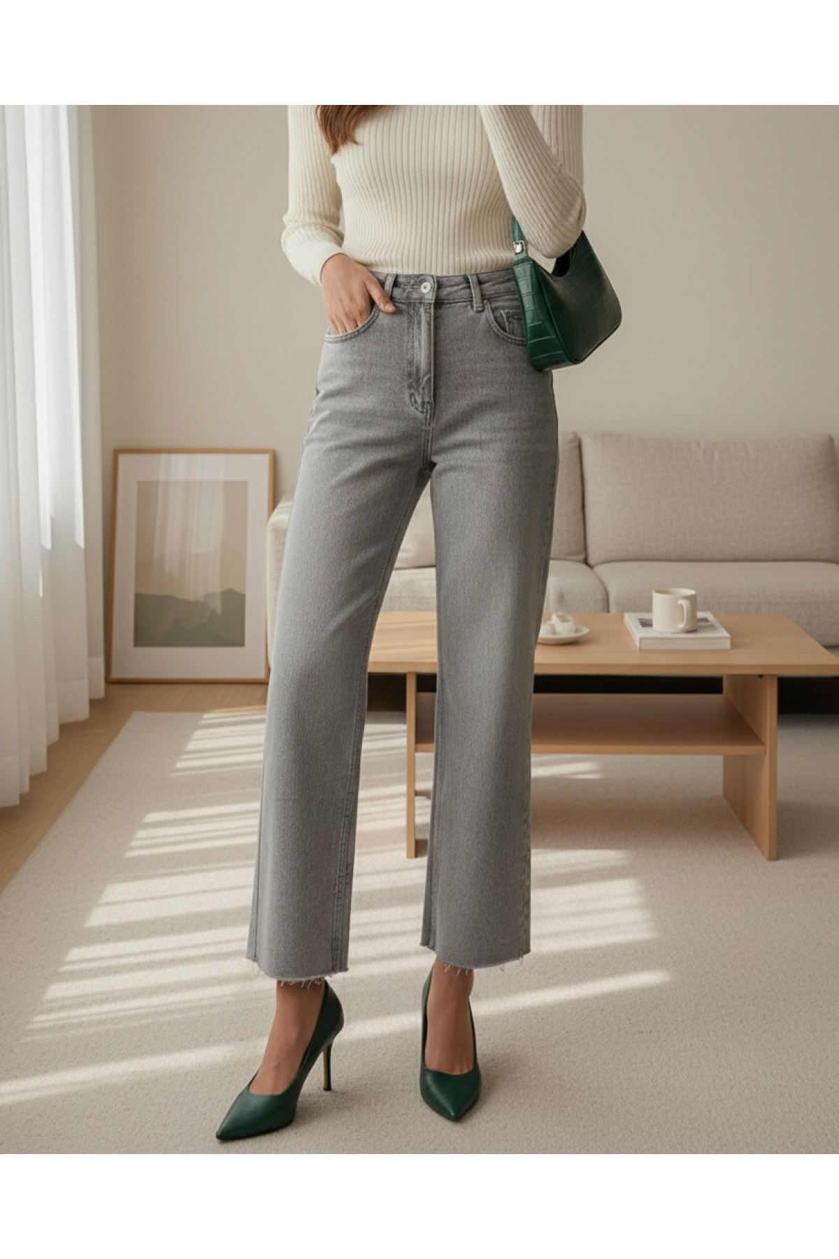 Kadın Basic Denim Pantolon -32196PNT