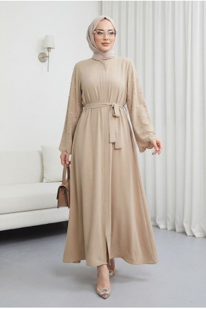 Kolu Taşlı Gizli Patlı Ferace Bej HM2152