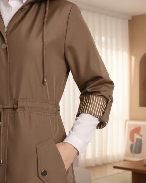 Striped Trench Coat  -Snuff