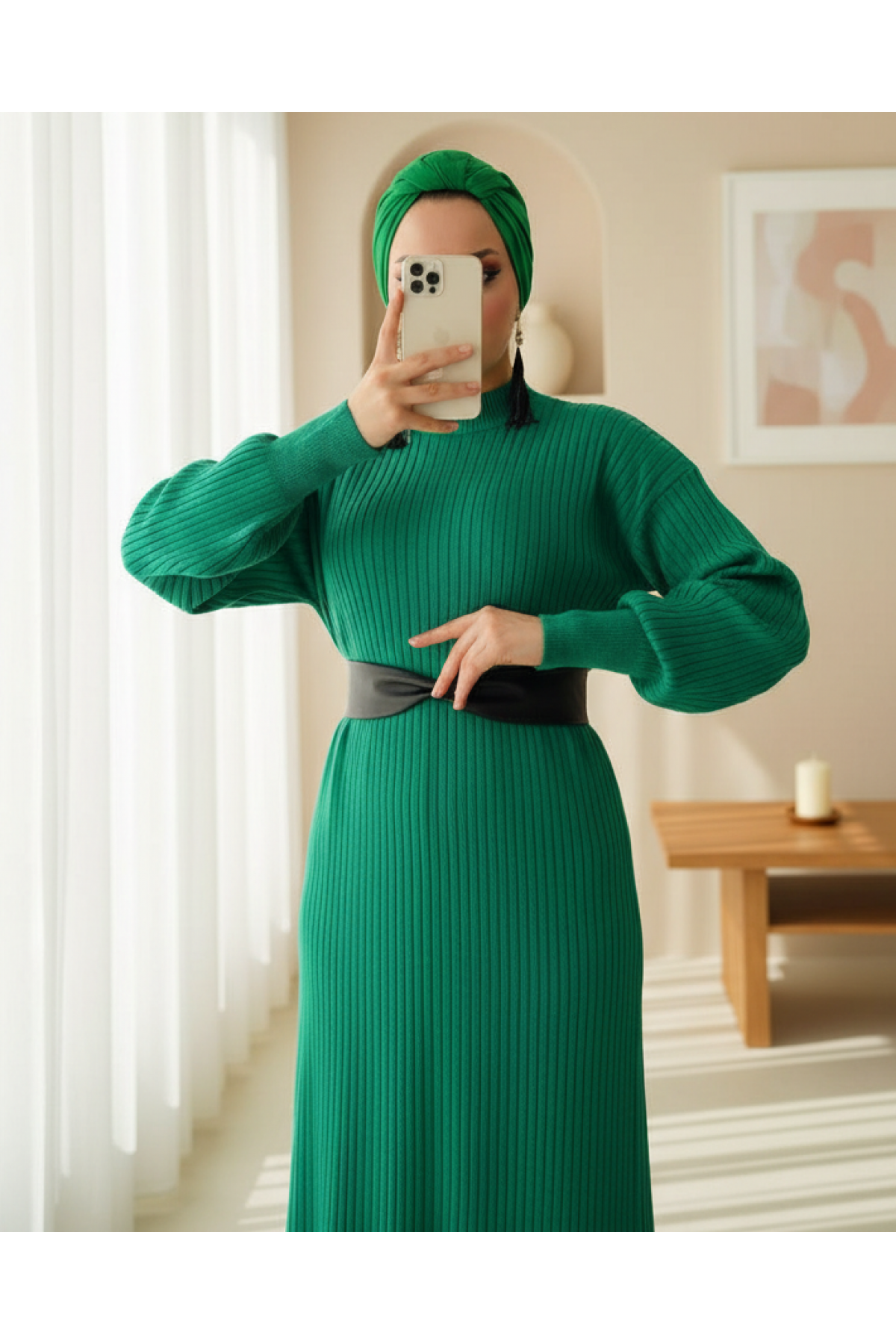 15900 Full-Length Hijab Knitwear Dress 