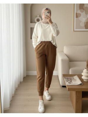 Kadın Ribana Detaylı Eşofman Altı - 30189PNT