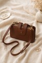 Gold Detailed Multifunctional Hand and Shoulder Bag -Snuff