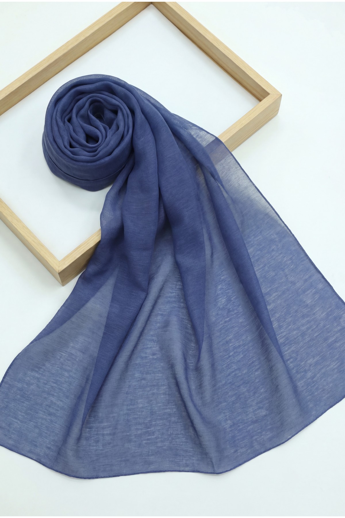 Glittery Voile Scarf -İndigo