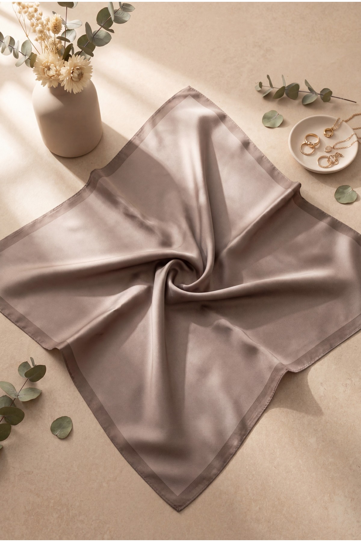 Düz Rayon Eşarp -Vizon