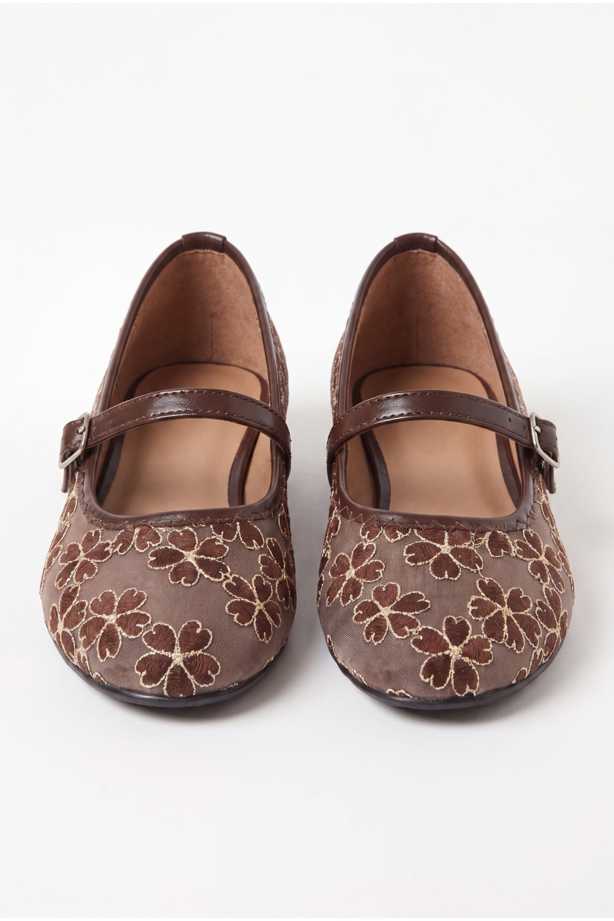 Cuwe Brown Tulle Ballet Flats