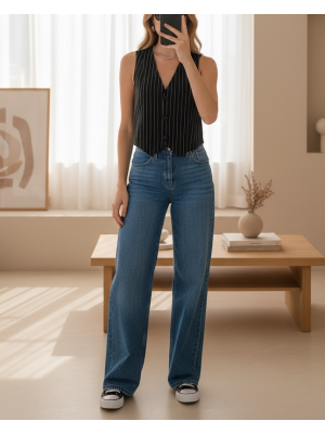 6794 Striped Woven Vest 