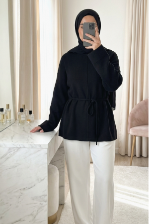 Kadın Kuşaklı Minimal Örme Tunik – 20725TBLZ