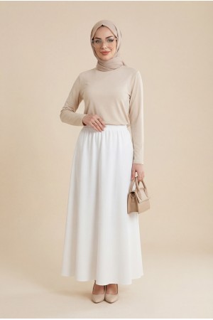 Araboy Jupon Astar Etek -Beyaz