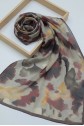 Abstract Floral Voile Shawl -Damson