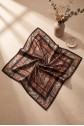 Geometrik Çerçeveli Rayon Eşarp -Kiremit